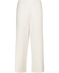 Vince Ribbed-knit Cropped Pants - White