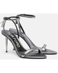 Tom Ford - Sandalen Padlock 85 Aus Metallic-Leder - Lyst