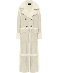 Tom Ford Shearling And Suede Coat - White