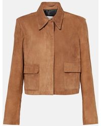 Nour Hammour - Cropped-Jacke Bleeker Aus Veloursleder - Lyst