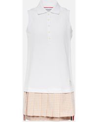 Thom Browne - Pleated Cotton Polo Dress - Lyst