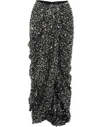 Isabel Marant Jupe mi-longue brodée de sequins - Noir