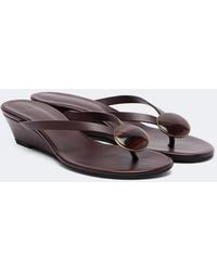 Christopher Esber - Aura Quartz Leather Wedge Thong Sandals - Lyst