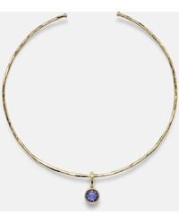 Octavia Elizabeth - Olivia 18Kt Pendant Choker With Diamonds And Tanzanite - Lyst