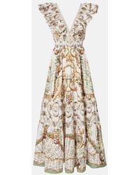 CAMILLA - Robe Longue En Coton A Fleurs - Lyst