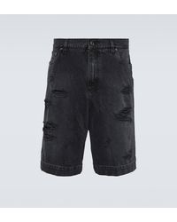 Dolce & Gabbana - Distressed Denim Shorts - Lyst