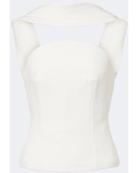 Roland Mouret - Scarf-Detail Crepe Corset Top - Lyst