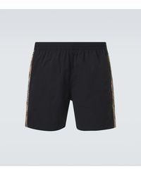 Burberry - Check Swim Trunks - Lyst