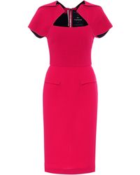 Roland Mouret Exklusiv bei Mytheresa – Midikleid Myrtha aus Woll-Crêpe - Rot