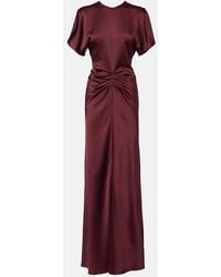 Victoria Beckham - Gathered Jersey Maxi Dress - Lyst