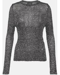 Balenciaga - Sequined Metallic Knit Sweater - Lyst