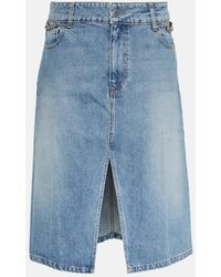 Stella McCartney - Iconic Falabella Chain-Link Denim Skirt - Lyst