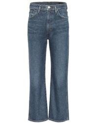 Goldsign - High-Rise Cropped Wide-Leg Jeans - Lyst