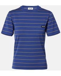 Miu Miu - Ink-Coloured Striped T-Shirt - Lyst