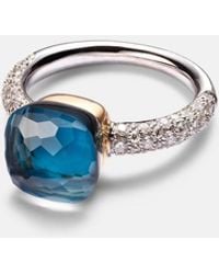 Pomellato - Nudo 18kt Gold Ring With London Blue Topaz And Diamonds - Lyst