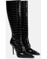 Versace - Stiefel Medusa aus Lackleder - Lyst