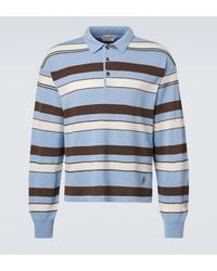 JW Anderson - Striped Cotton And Wool-Blend Polo Shirt - Lyst