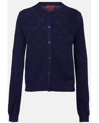 Gucci - Cardigan Gg Aus Seide Und Baumwolle - Lyst