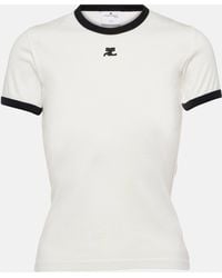 Courreges - Logo Cotton Jersey T-shirt - Lyst