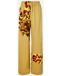 Dries Van Noten - Pantaloni A Gamba Larga Con Stampa - Lyst