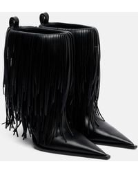 Balenciaga - Avenue Fringe Leather Ankle Boots - Lyst