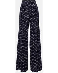 Max Mara - Polka-Dot Jersey Wide-Leg Pants - Lyst