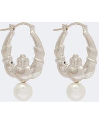 Simone Rocha - Faux Pearl Hoop Earrings - Lyst