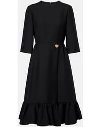 Valentino - Crepe Couture Ruffled Midi Dress - Lyst