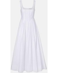 Sportmax - Giro Cotton Canvas Midi Dress - Lyst