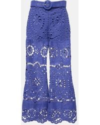 Zimmermann - Cropped-Hose Mit Lochstickerei - Lyst