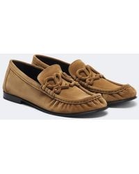 Loewe - Double L Suede Loafers - Lyst