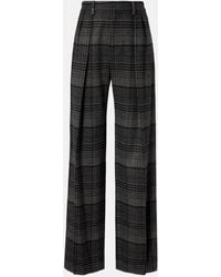 Ralph Lauren - Jody Checked Wool Wide-Leg Pants - Lyst