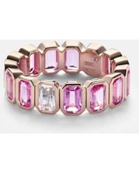 SHAY - 18Kt Rose Ring With Sapphires And Diamond - Lyst