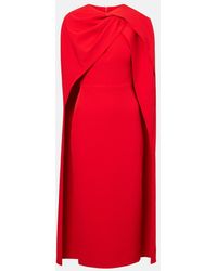 Safiyaa - Cape-Detail Midi Dress - Lyst