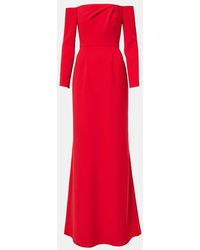 Carolina Herrera - Draped Off-Shoulder Crepe Gown - Lyst