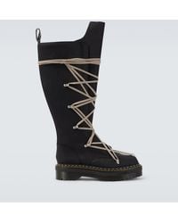 Rick Owens - X Dr. Martens 1B60 Quad Sole Pentalace Knee-High Boots - Lyst