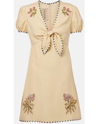 Valentino - Floral Embroidered Minidress - Lyst