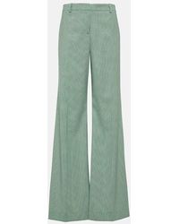 Etro - Checked Mid-rise Wide-leg Pants - Lyst