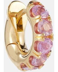 Spinelli Kilcollin - Mini Macro Hoop 18kt Yellow Gold Single Earring With Pink Sapphires - Lyst
