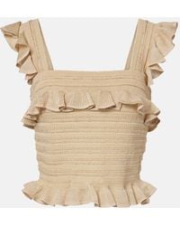 Zimmermann - Ruffled Lace Lame Top - Lyst