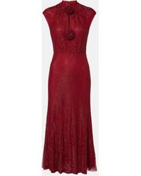 Self-Portrait - Midikleid Mit Kristallen - Lyst