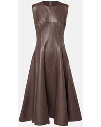Norma Kamali - Grace Faux Leather Bustier Midi Dress - Lyst