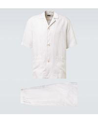 ZEGNA - Striped Linen Pajamas - Lyst
