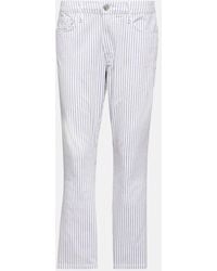 FRAME - Le Crop Mini Striped Mid-Rise Bootcut Jeans - Lyst