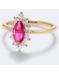 Yvonne Léon - Pompadour 18Kt Ring With Diamonds And Ruby - Lyst