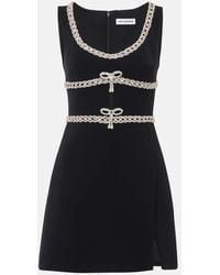 Self-Portrait - Vestido Corto De Crepe Adornado Con Lazo - Lyst