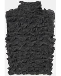 Alaïa - Ruffled Mohair-Blend Turtleneck Top - Lyst