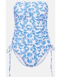 Melissa Odabash - Sydney Ruched Printed Swimsuit - Lyst