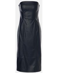 ROTATE BIRGER CHRISTENSEN - Strapless Faux Leather Midi Dress - Lyst