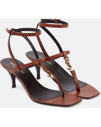 Saint Laurent - Cassandra 60 Leather Thong Sandals - Lyst